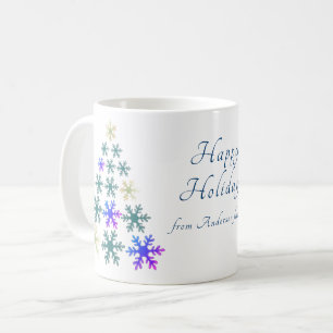 Feierliche Snowflake Weihnachtsbaum Familienurlaub Kaffeetasse