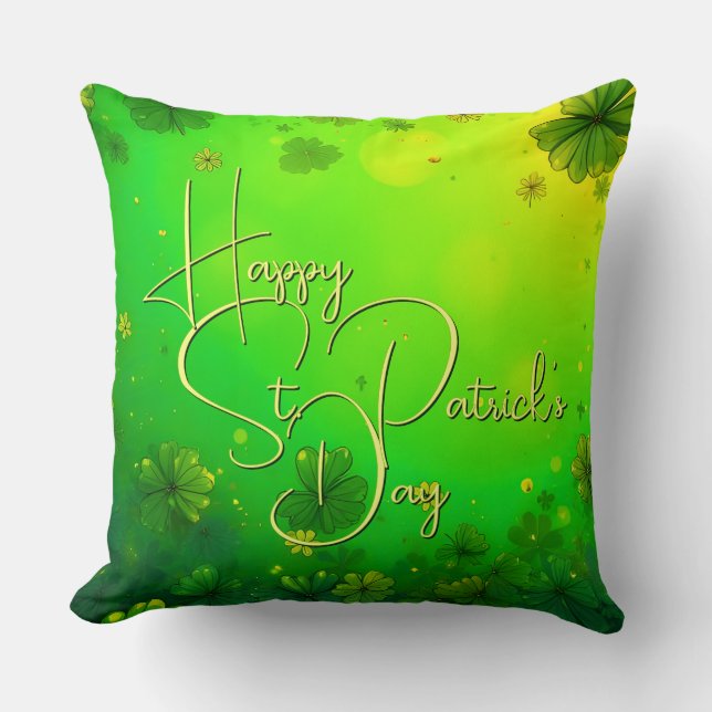 Feierliche St. Patrick's Day Gruß Kissen (Vorderseite)