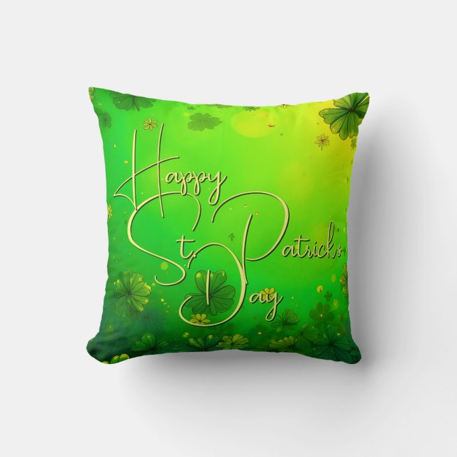 Feierliche St. Patrick's Day Gruß Kissen (Vorderseite)