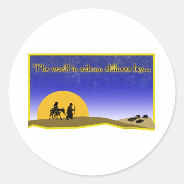 Feierliche Stillheitskleber Runder Aufkleber (Vorderseite)