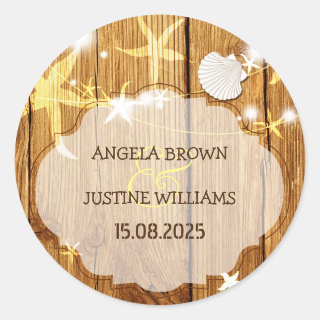 Feierliche Strandnachtssonne Runder Aufkleber (Vorderseite)