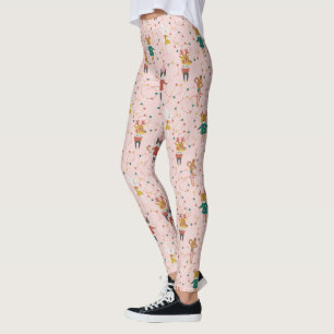 Feierliche Tierfreunde Weihnachtsmuster Leggings