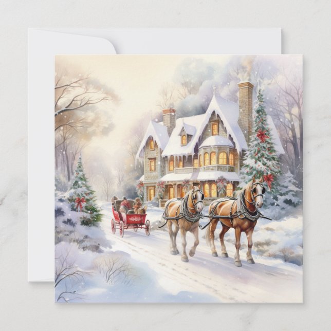 Feierliche Urlaubswünsche Feiertagskarte (Vorderseite)