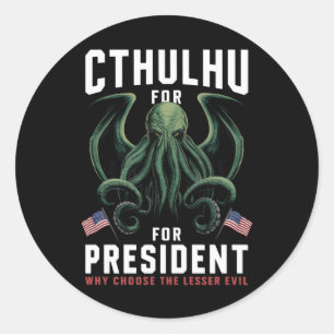 Feierliche Wahlen 2024 Cthulhu für den Präsidenten Runder Aufkleber