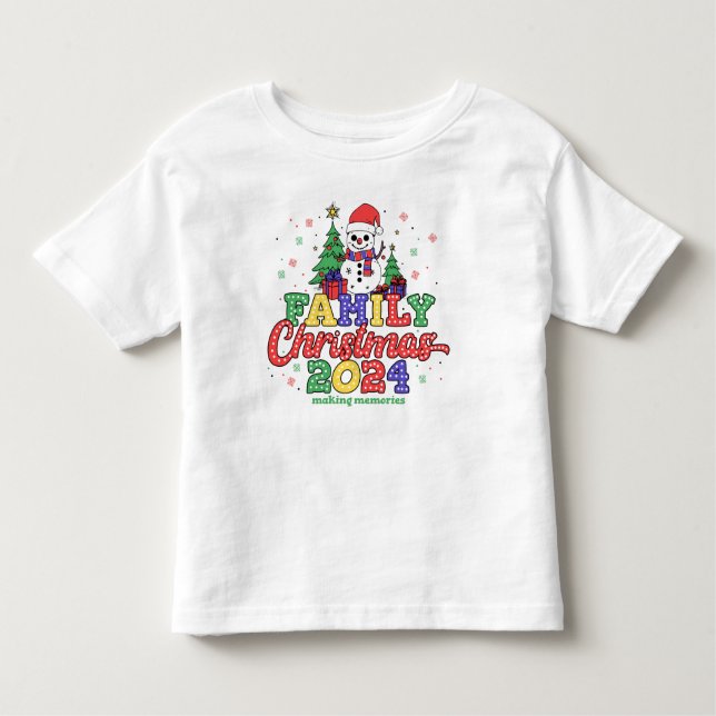 Feierliche Weihnachten der Snowman-Familie Kleinkind T-shirt (Vorderseite)