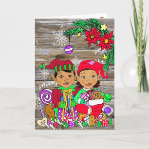 Feierliche Weihnachten Ethnic Elves Karte