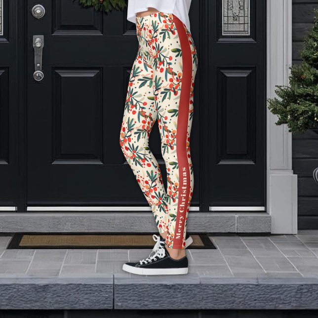 Feierliche Weihnachten Holly Berries Leggings (Von Creator hochgeladen)