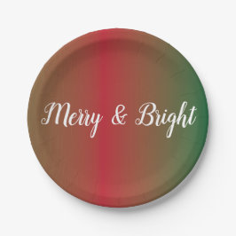 Feierliche Weihnachten im Grünen, Rot Farbe Pappteller