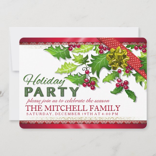 Feierliche Weihnachten Ivy Celebrate Einladung (Vorderseite)