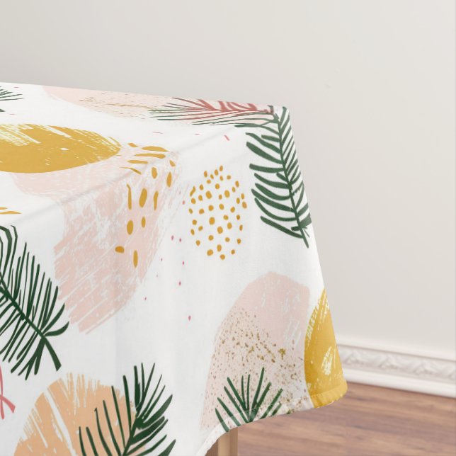 Feierliche Weihnachten mit grünen, goldenen, rosa  Tischdecke (Beispiel)