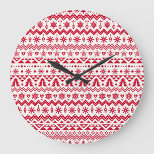 Feierliche Weihnachten nahtlos Muster. Große Wanduhr