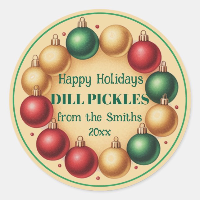 Feierliche Weihnachten Personalisierte Weihnachtsm Runder Aufkleber (Vorderseite)