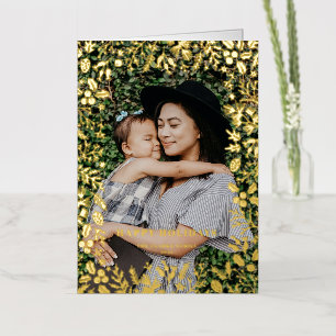 Feierliche Weihnachts-Foliage Frame Happy Holidays