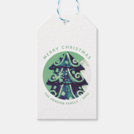 Feierliche Weihnachtsbaumfeiertage Geschenkanhänger