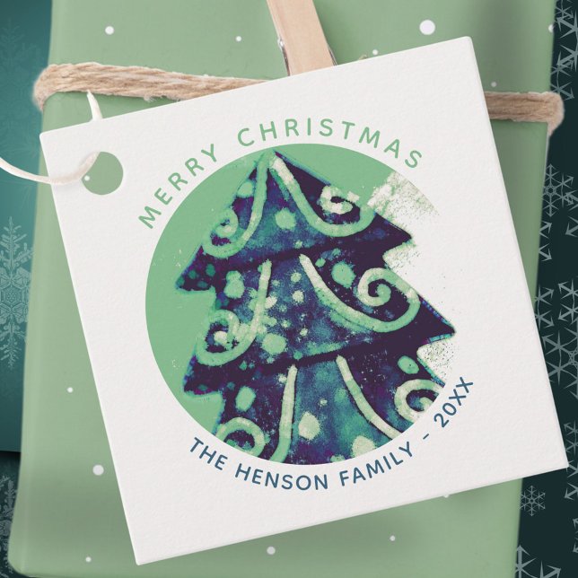 Feierliche Weihnachtsbaumfeiertage Geschenkanhänger (Von Creator hochgeladen)