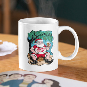 Feierliche Weihnachtsfeier Biere unter Baum Kaffeetasse