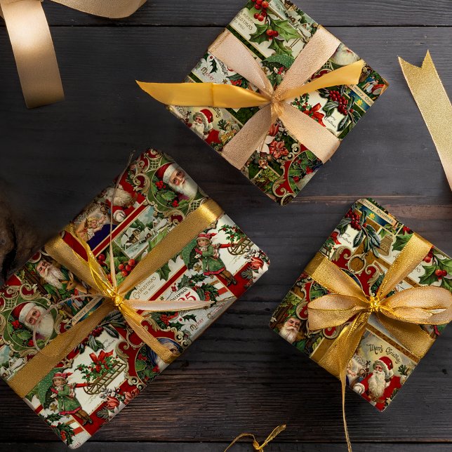 Feierliche Weihnachtsfeier Ephemera Collage Geschenkpapier Set (Von Creator hochgeladen)