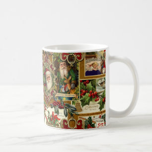 Feierliche Weihnachtsfeier Ephemera Collage-Gold Kaffeetasse