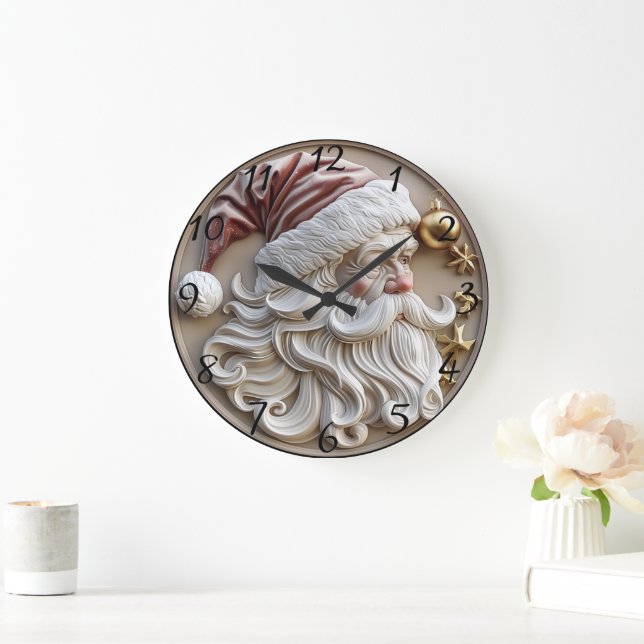 Feierliche Weihnachtsfeier mit dekorierten Zierlei Große Wanduhr (Zuhause)