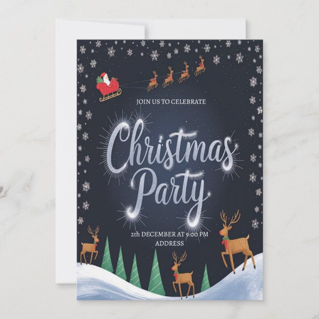 Feierliche Weihnachtsfeier Party Einladung (Vorderseite)