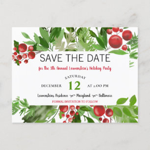 Feierliche Weihnachtsfeier Save the Date Ankündigungspostkarte