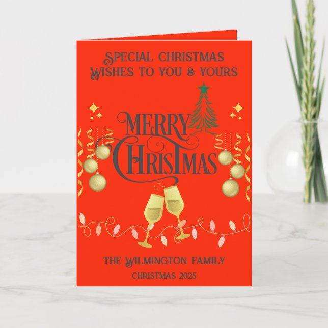 Feierliche Weihnachtsfeier sehr froh Karte (Vorderseite)