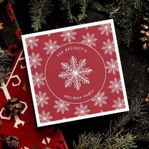 Feierliche Weihnachtsfeier Snowflake Serviette