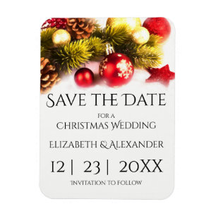 Feierliche Weihnachtsfeiern Speichern Sie das Date Magnet