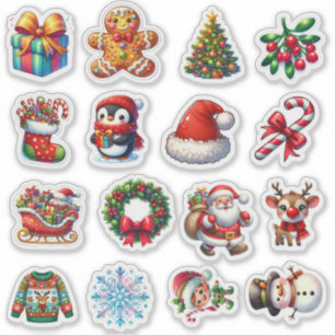 Feierliche Weihnachtsfeiertage Cheer & Season Fun Aufkleber