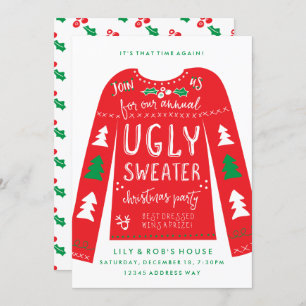 Feierliche Weihnachtsfeiertage im Ugly Sweater Einladung