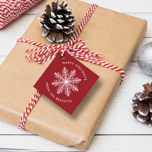 Feierliche Weihnachtsfeiertage mit Schneeflocken Geschenkanhänger