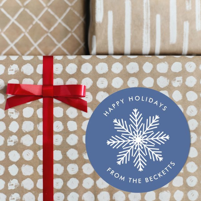 Feierliche Weihnachtsfeiertage mit Schneeflocken Runder Aufkleber (Von Creator hochgeladen)