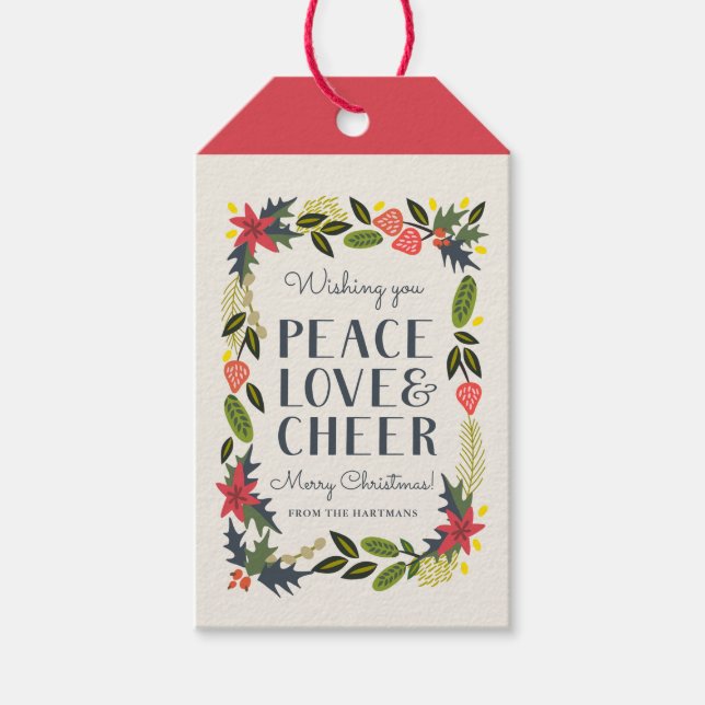 Feierliche Weihnachtsfeiertage-Tags Geschenkanhänger (Vorderseite)