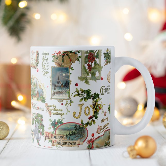 Feierliche Weihnachtsgrüße Collage White Kaffeetasse (Von Creator hochgeladen)