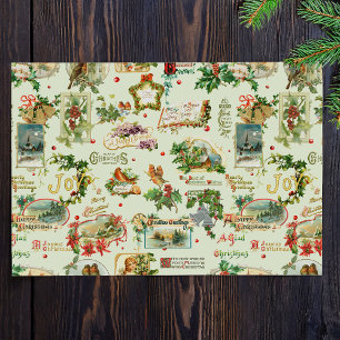 Feierliche Weihnachtsgrüße des Jahrgangs Collage G Seidenpapier