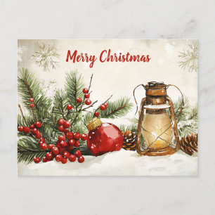 Feierliche Weihnachtslandschaft Postkarte