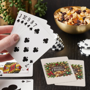Feierliche Weihnachtswortkunst Spielkarten