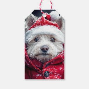 Feierliche Westie im Schnee Geschenkanhänger