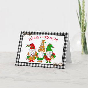Feierliche Whimsical Gnomes Frohe Weihnachten Karte