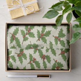 Feierliche Wiederholung von Weihnachten Holly Leaf Seidenpapier