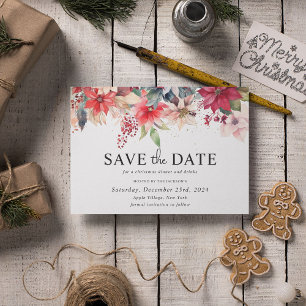 Feierliche Winterweihnachtsfeier Florals Save The Date