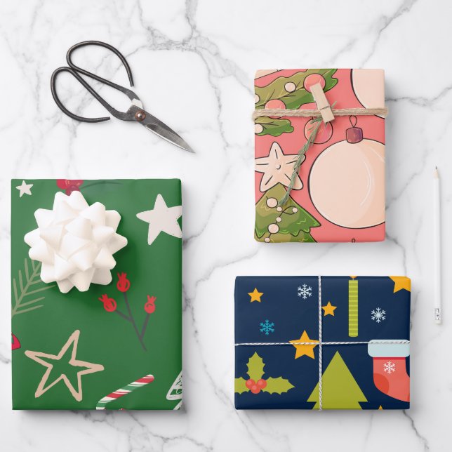 Feierliche Wraps für glückliche Momente Geschenkpapier Set (Vorderseite)