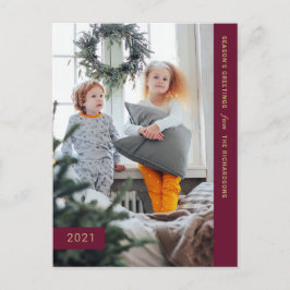 Feierliche Wünsche | Modernes One Foto Feiertagspostkarte