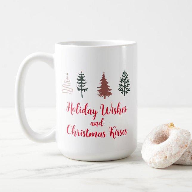 Feierliche Wünsche und Weihnachtsküsse Kaffeetasse (Mit Donut)