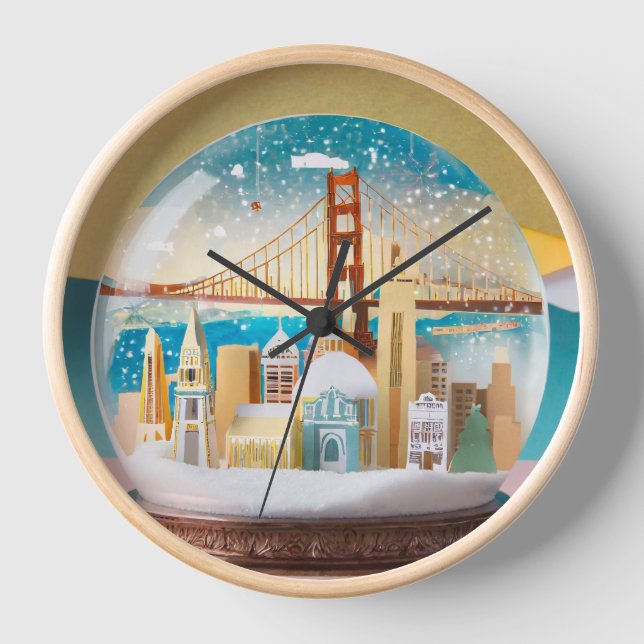 "Feierliche Zeit: Yuletide Elegance Wall Clock" Uhr (Vorderseite)