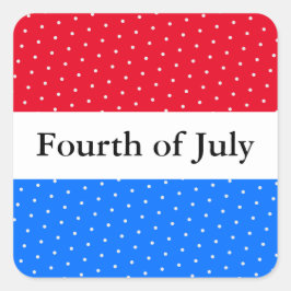 Feierlicher 4. Juli Hellrotes Weiß Streifen Punkte Quadratischer Aufkleber