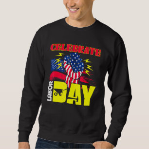 Feierlicher Arbeitstag Amerikanischer Flaggenarbei Sweatshirt