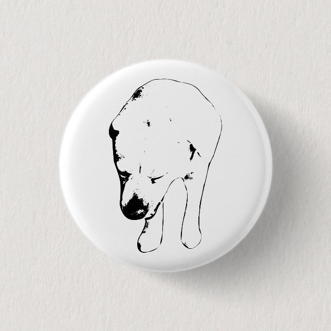 Feierlicher Augenzwinkern, Lächelndes Labrador Abz Button (Vorderseite)