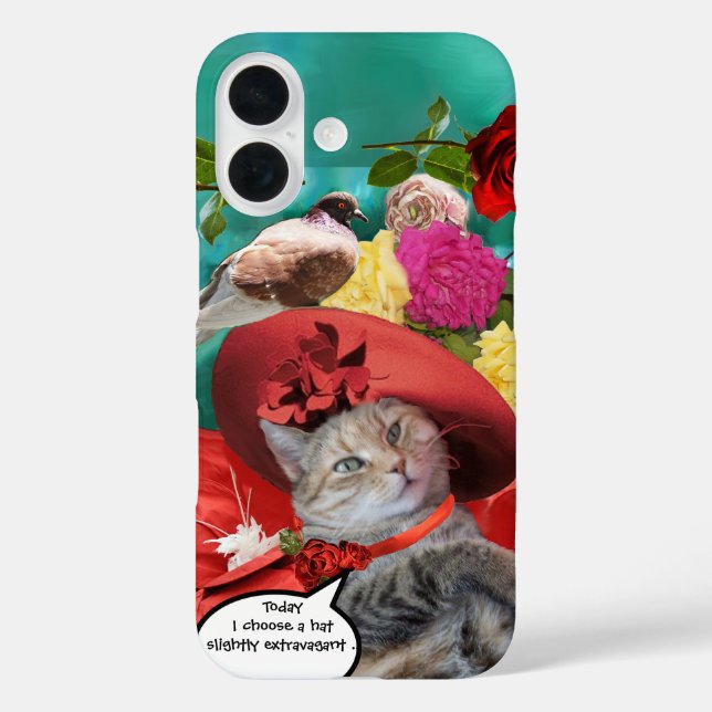 FEIERLICHER CAT-PRINZESTATUS, ROTER HAT MIT SCHWEI Case-Mate iPhone HÜLLE (Rückseite)