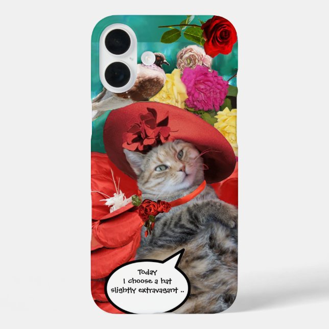 FEIERLICHER CAT-PRINZESTATUS, ROTER HAT MIT SCHWEI Case-Mate iPhone HÜLLE (Rückseite)